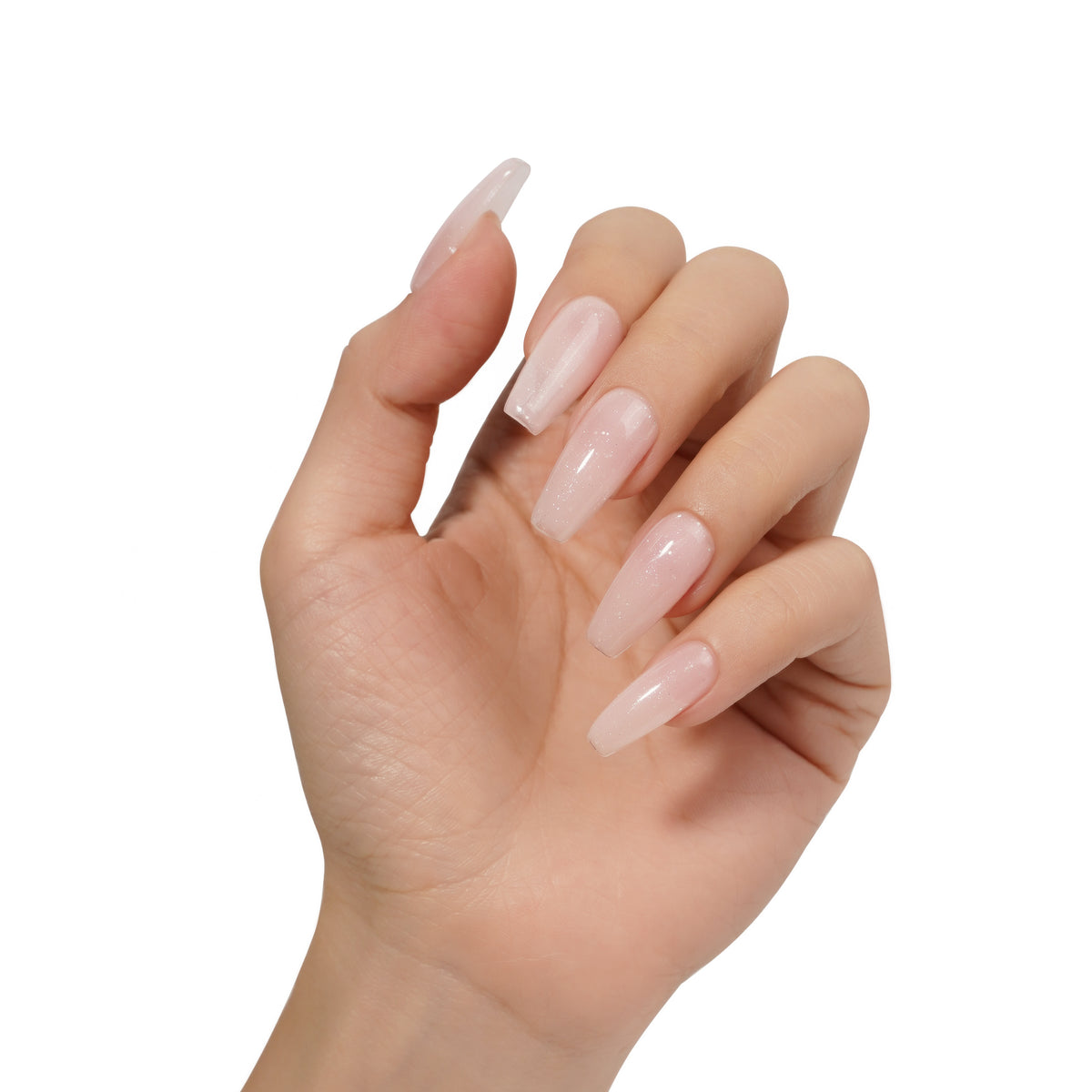 Peach Milk | Gel de base en caoutchouc pailleté