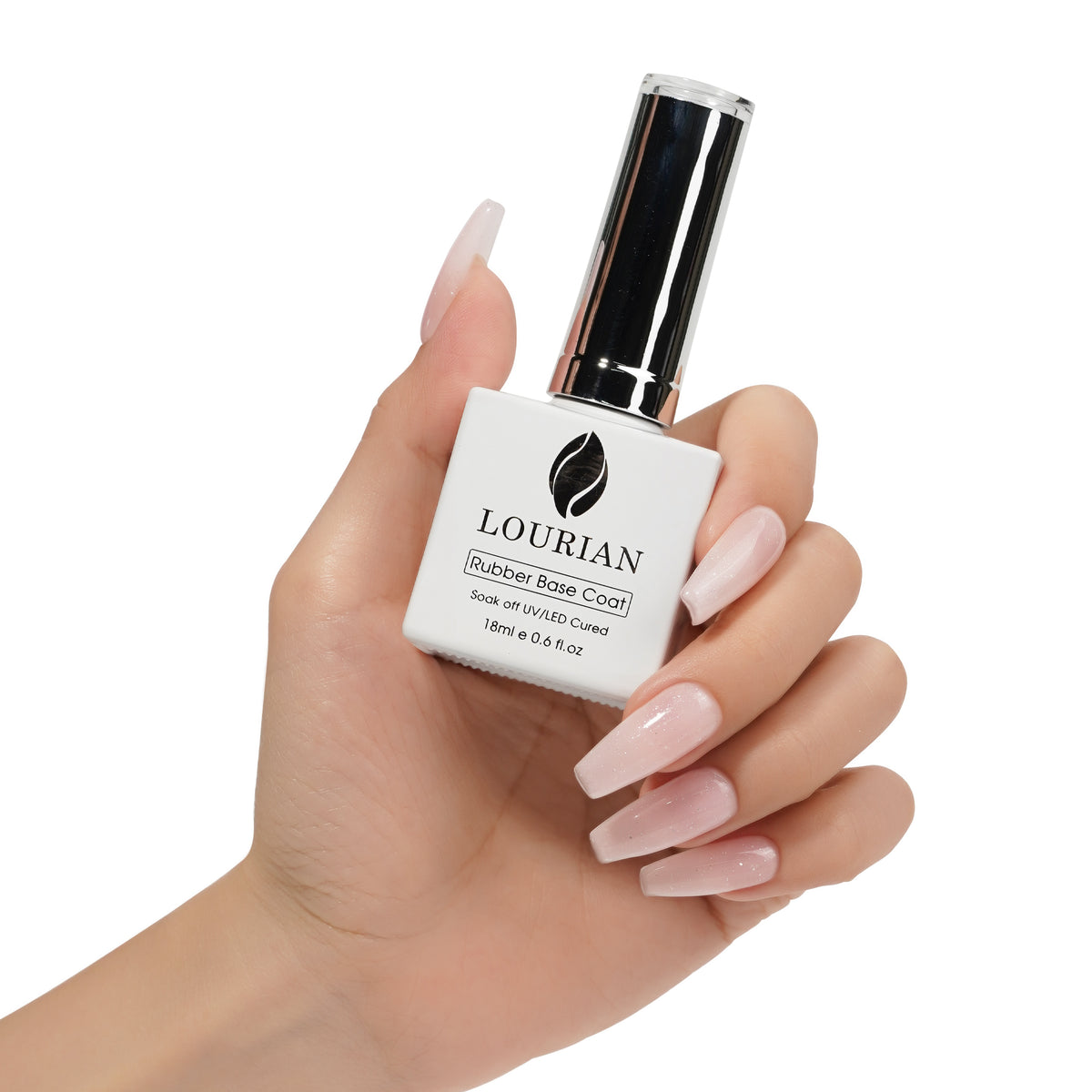 Peach Milk | Gel de base en caoutchouc pailleté