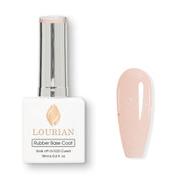 Apricot Glimmer | Gel de base en caoutchouc pailleté