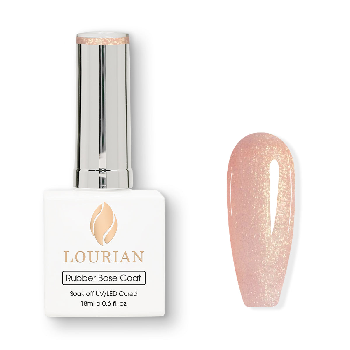Champagne Glow | Gel de base en caoutchouc pailleté