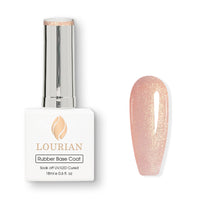 Champagne Glow | Gel de base en caoutchouc pailleté