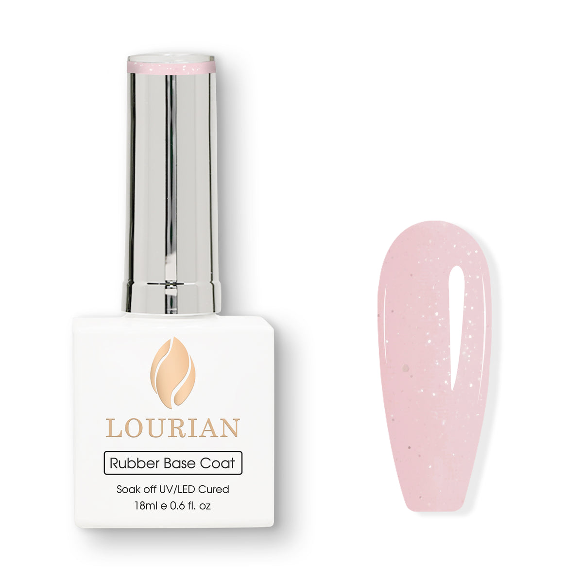 Peach Milk | Gel de base en caoutchouc pailleté