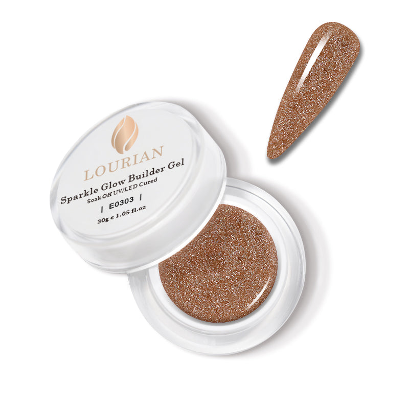 Peachy Glow | Gel de construction Éclat scintillant