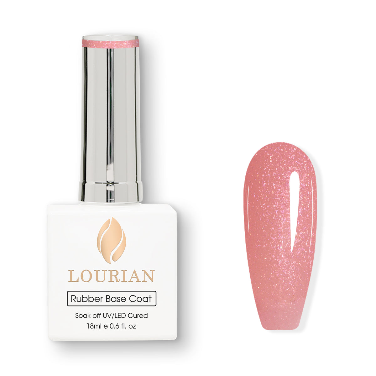 Pink Sorbet | Gel de base en caoutchouc pailleté