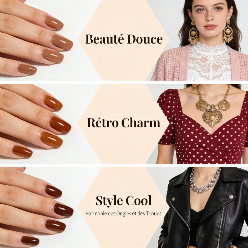 La manucure marron, la reine de la coordination avec les tenues ✨