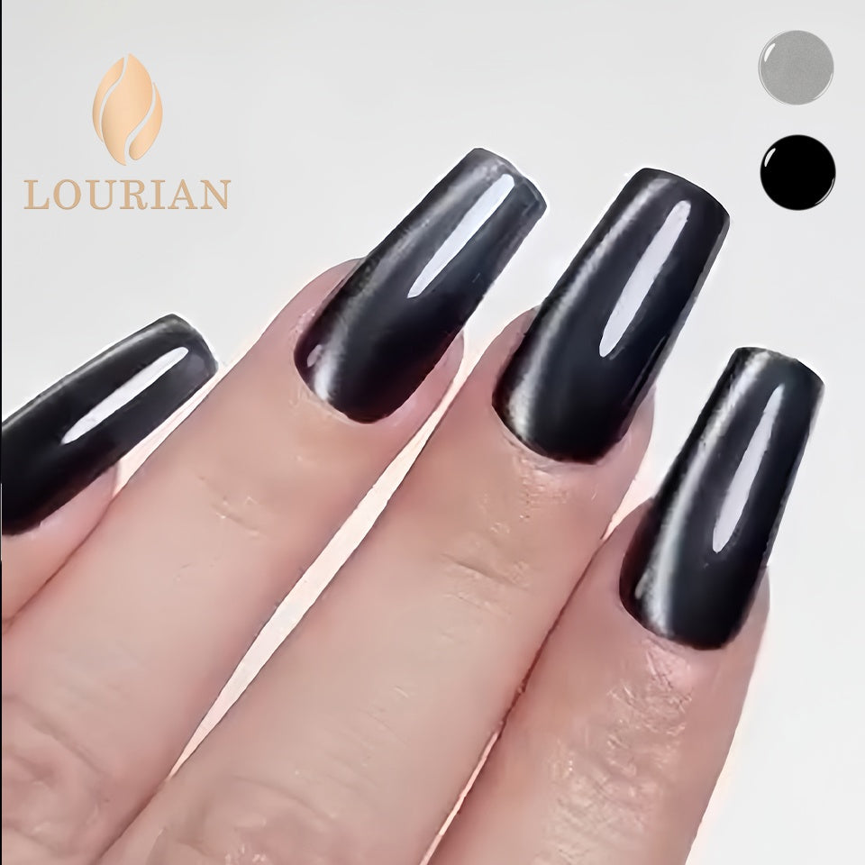 Lune d'argent | Cat eye argent+Gel de base noire