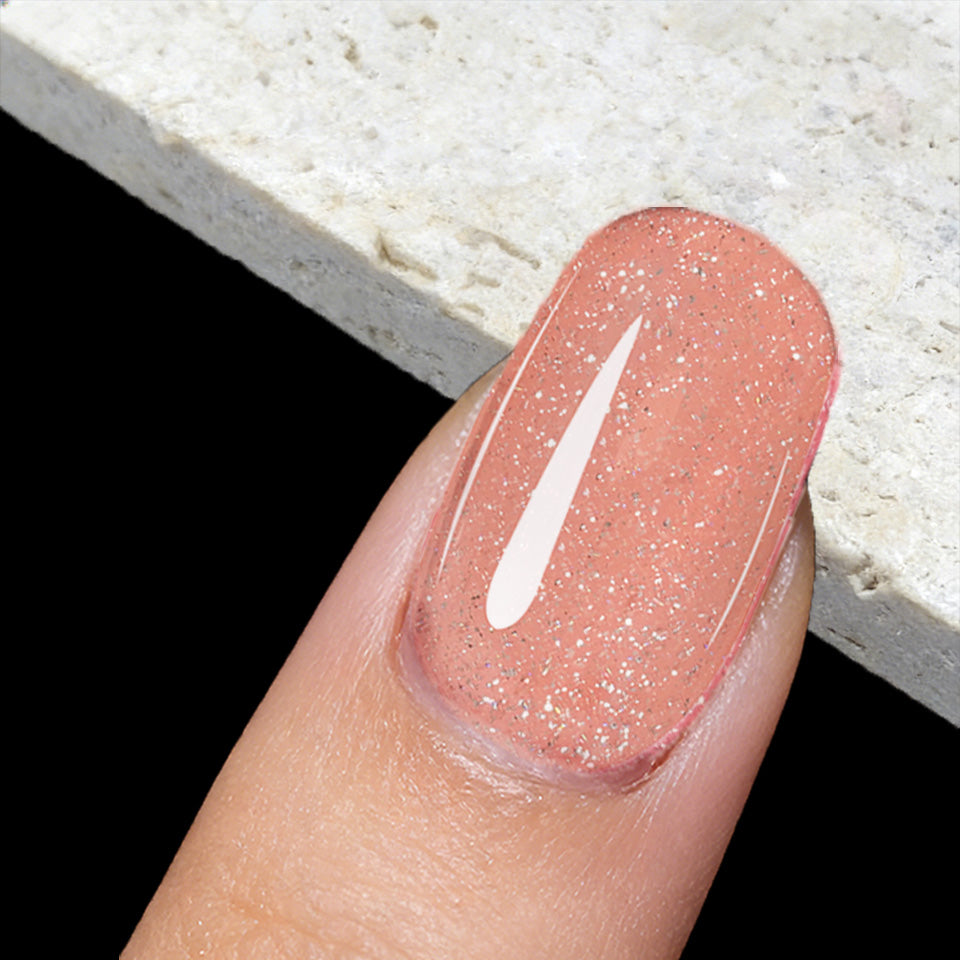 Coral Shine | Gel de couleur pailleté nude Prix en gros 18ml