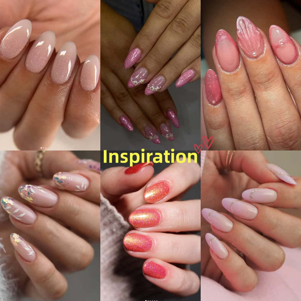 Planète Rose | 5 Nude Gitter Gel + Peach Whisper(BASE). 6*18ml