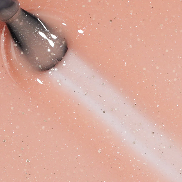 Apricot Glimmer | Gel de base en caoutchouc pailleté