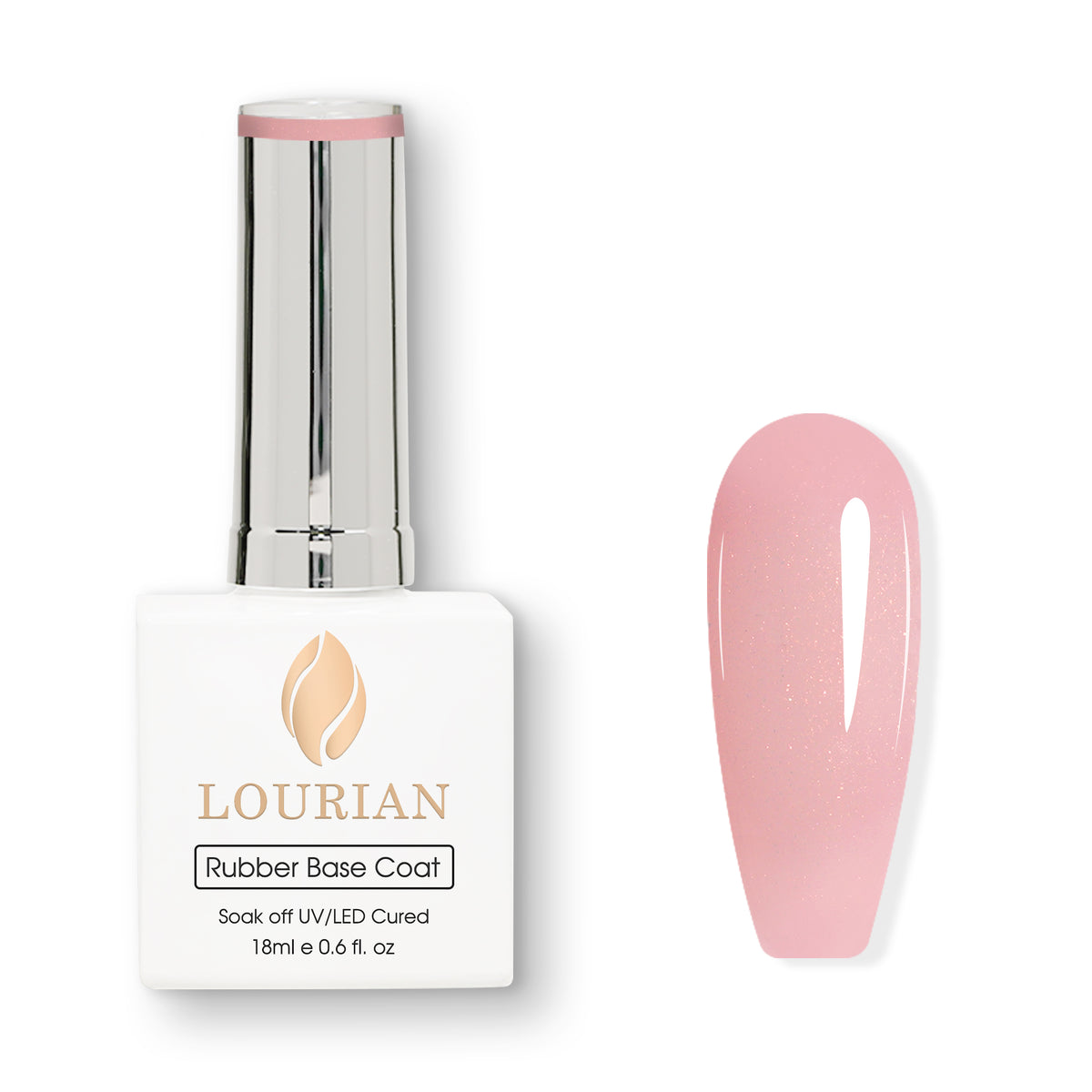 Blush Rose | Gel de base en caoutchouc pailleté