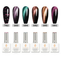 Combo de 6 flacons | 5 5D Cosmic Cat Eye Gel + Rosé Luxe(TOP) 6*18ml JUST！！55€