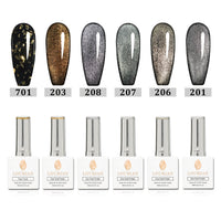 Combo de 6 flacons | 5 Prism Flash Cat Eye Gel + Gilded Touch(TOP) 6*18ml JUST！！55€