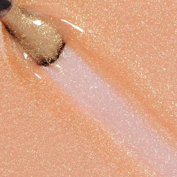 Champagne Glow | Gel de base en caoutchouc pailleté