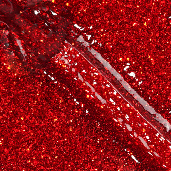 Crimson Glimmer | Gel de couleur pailleté rouge