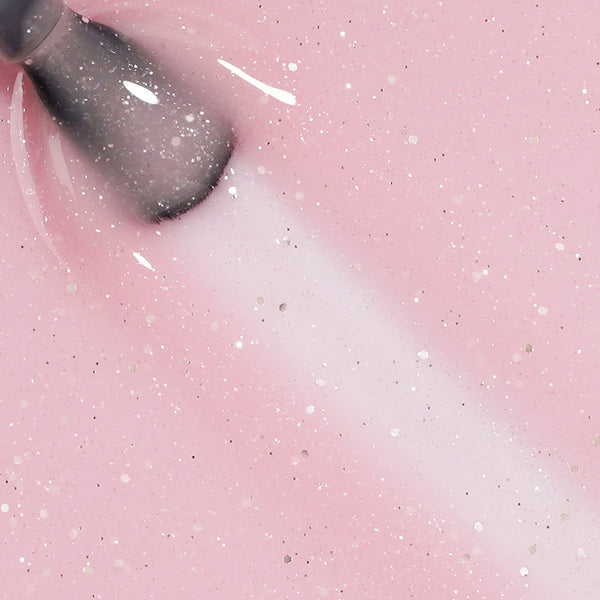 Peach Milk | Gel de base en caoutchouc pailleté