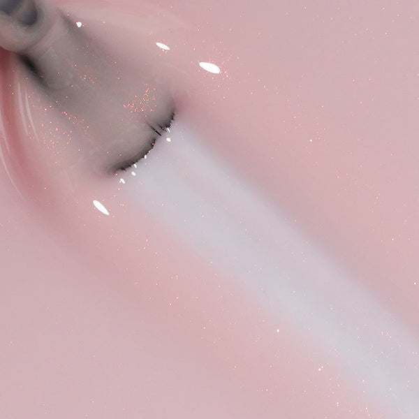 Peach Whisper | Gel de base en caoutchouc pailleté