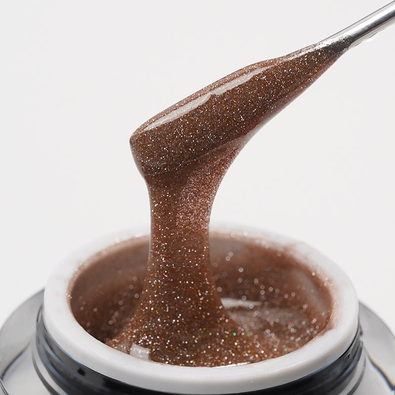 Peachy Glow | Gel de construction Éclat scintillant