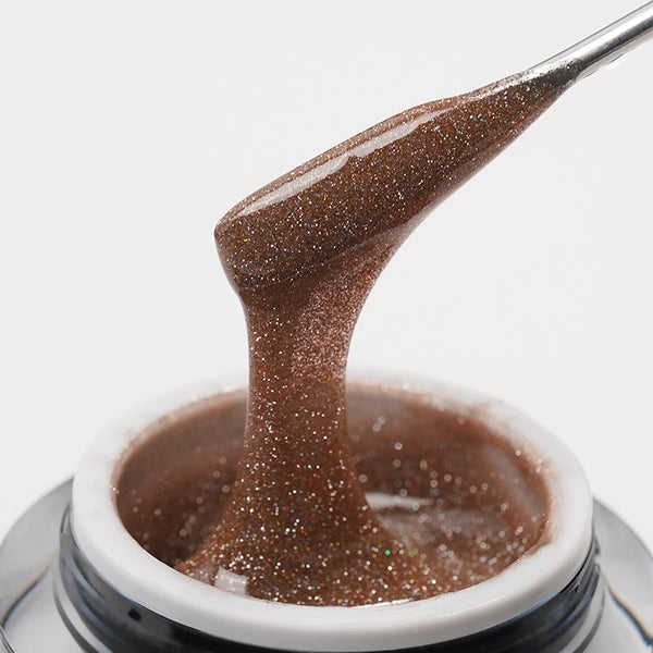 Peachy Glow | Gel de construction Éclat scintillant