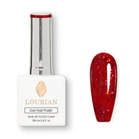 Cœur de Diamant Rouge | Pailleté rouge+Gel de top tansparent